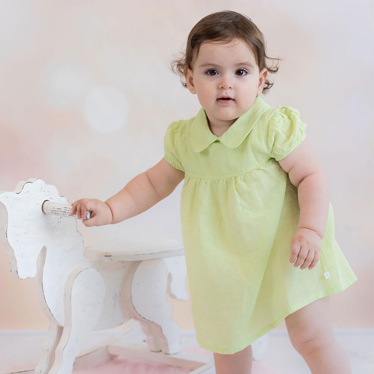 Babykleid „Luna“ aus Bio-Baumwolle & Hanf – Apfelgrün