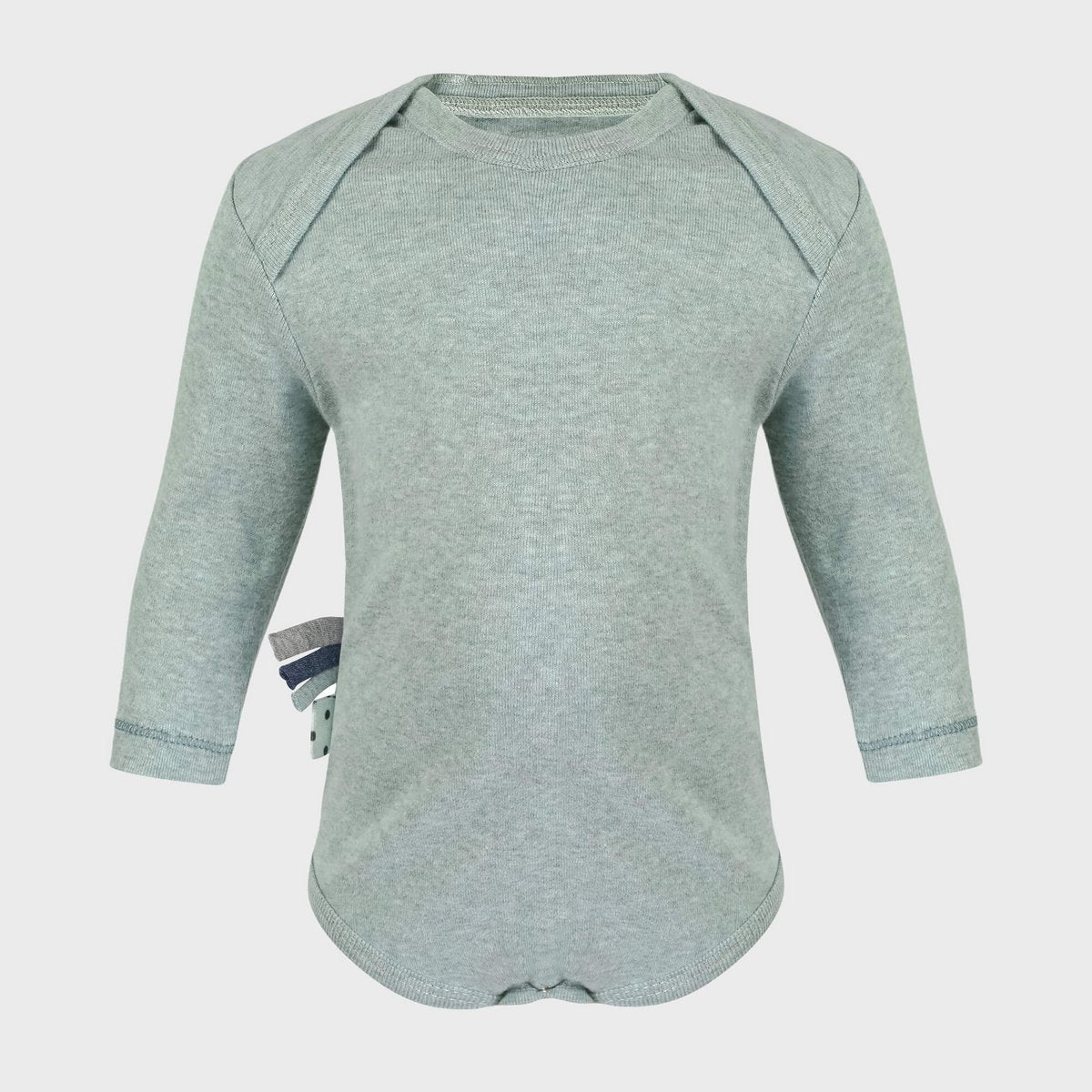 Langarm-Body in Aqua – Bio-Baumwolle