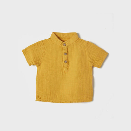 Bio-Musselin-Shirt in Senf – atmungsaktiv & weich