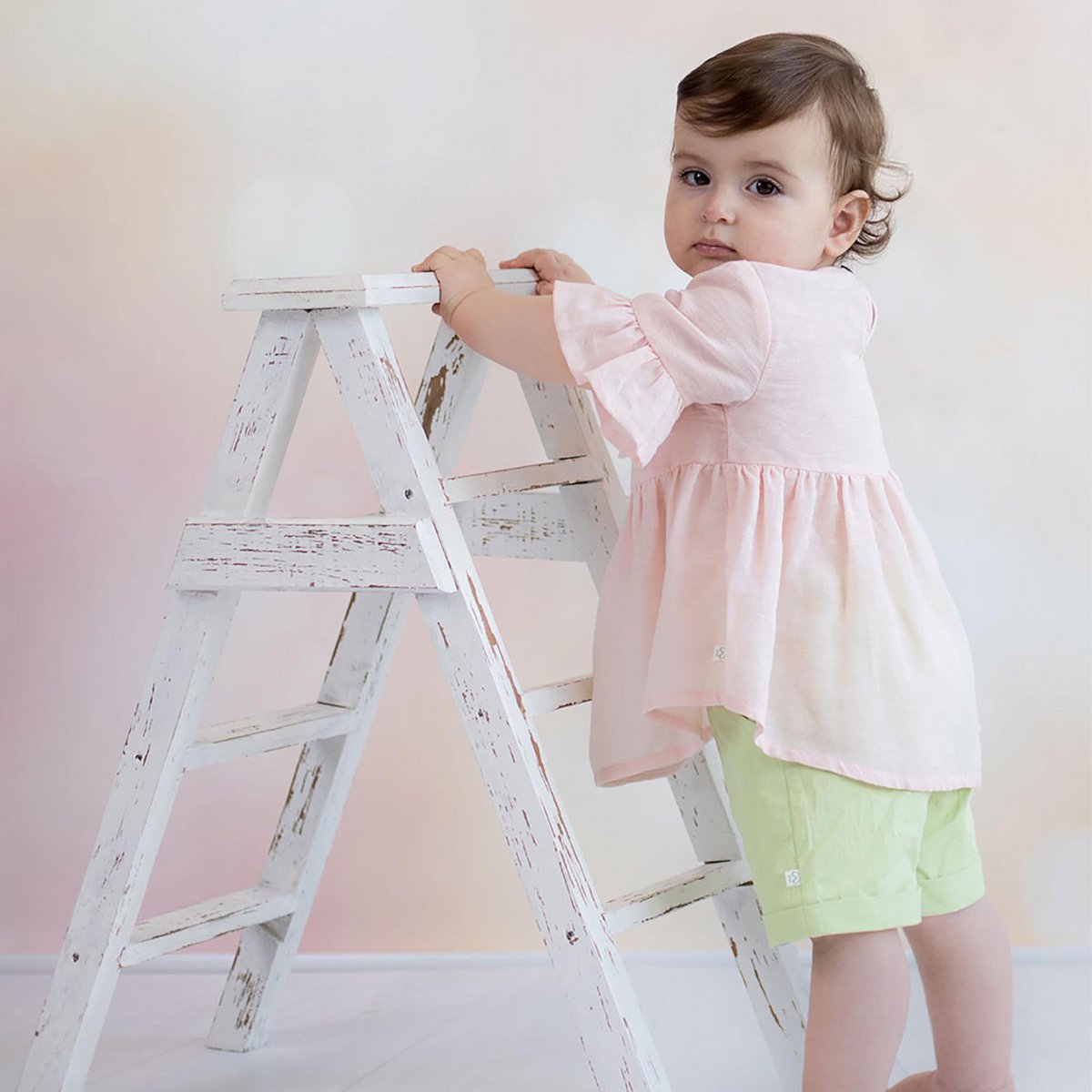 Babybluse „Roséflair“ aus Bio-Baumwolle & Hanf