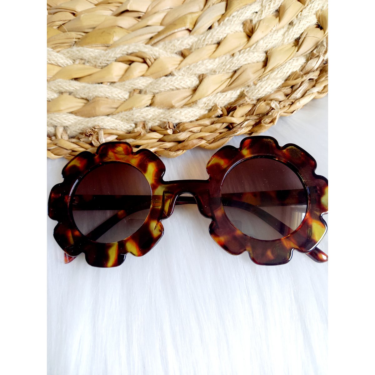 Kinder-Sonnenbrille „Blume“ – Schildpatt mit UV400-Schutz