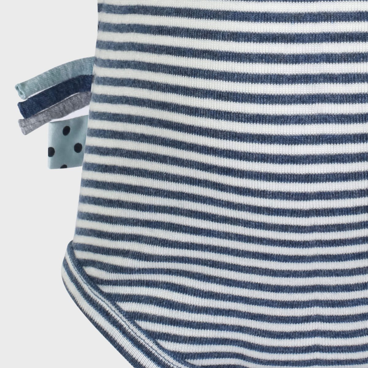 Kurzarmbody „Indigo gestreift“ aus Bio-Rippstoff