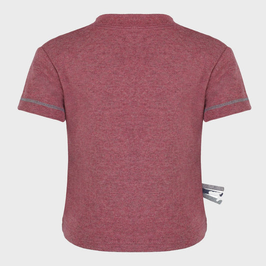 Kinder T-Shirt aus Bio-Baumwolle – Bordeaux, gerippt & weich
