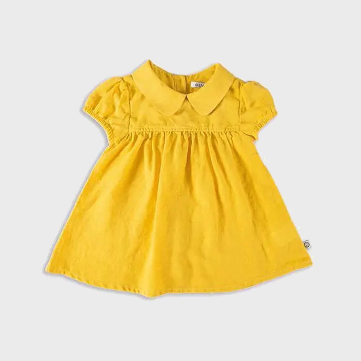 Babykleid „Sol“ aus Bio-Baumwolle & Hanf – Senffarben