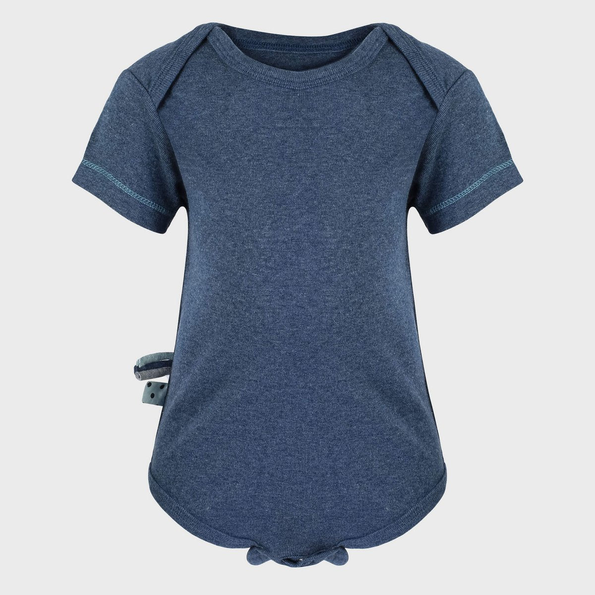 Kurzarmbody „Indigo Melange“ aus Bio-Rippstoff