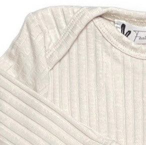 Langarm Breitripp Jersey Body in naturbeige