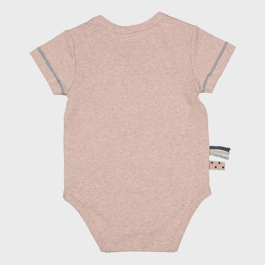 Kurzarmbody „Rose“ aus Bio-Rippstoff
