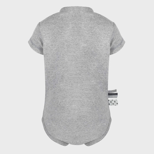 Kurzarmbody „Grau“ aus Bio-Rippstoff