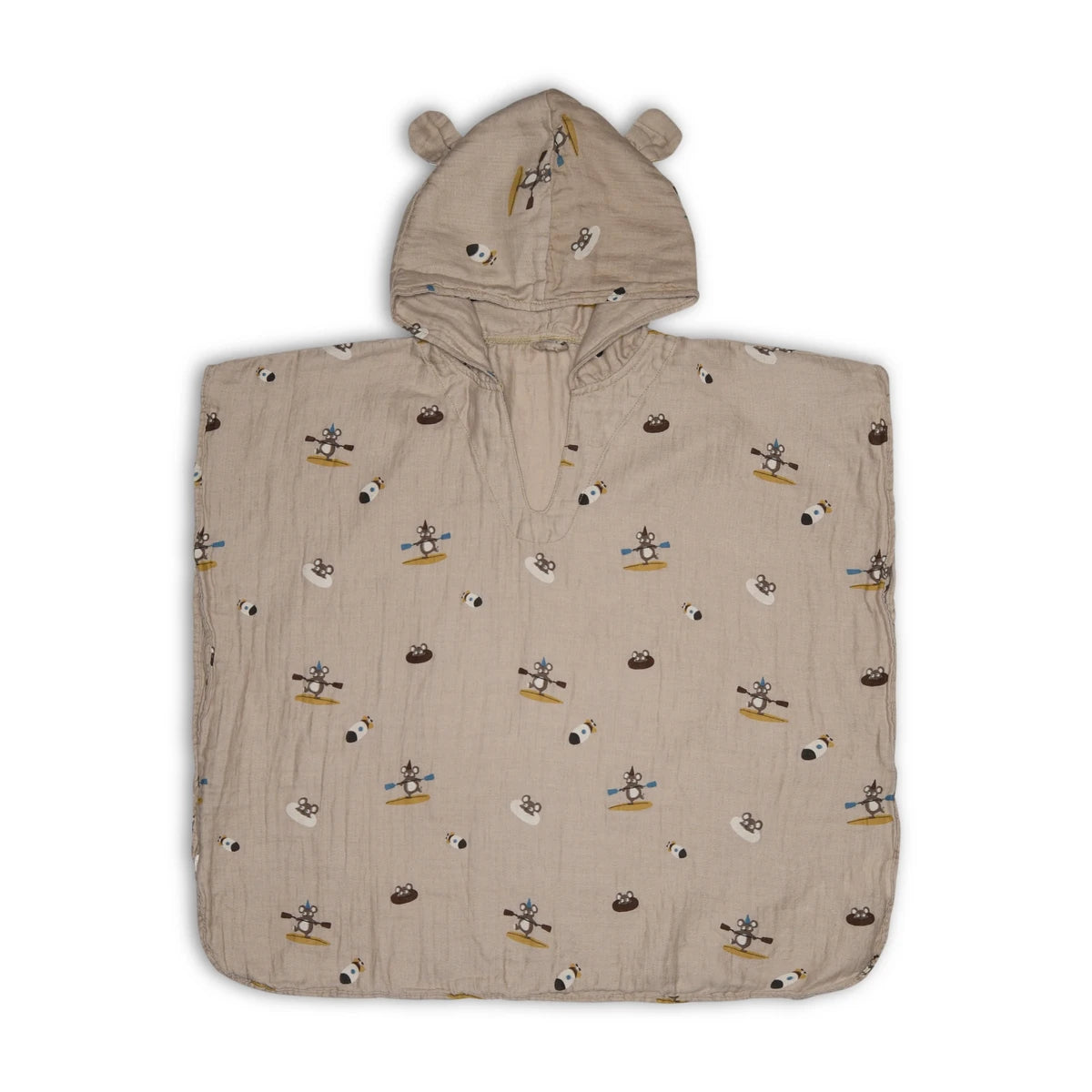Kinderponcho „Surfer“ aus Musselin | Nuuroo