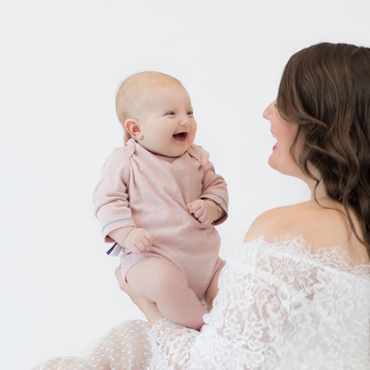 Langarm-Body in Rose – Bio-Baumwolle