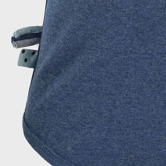 Kurzarmbody „Indigo Melange“ aus Bio-Rippstoff