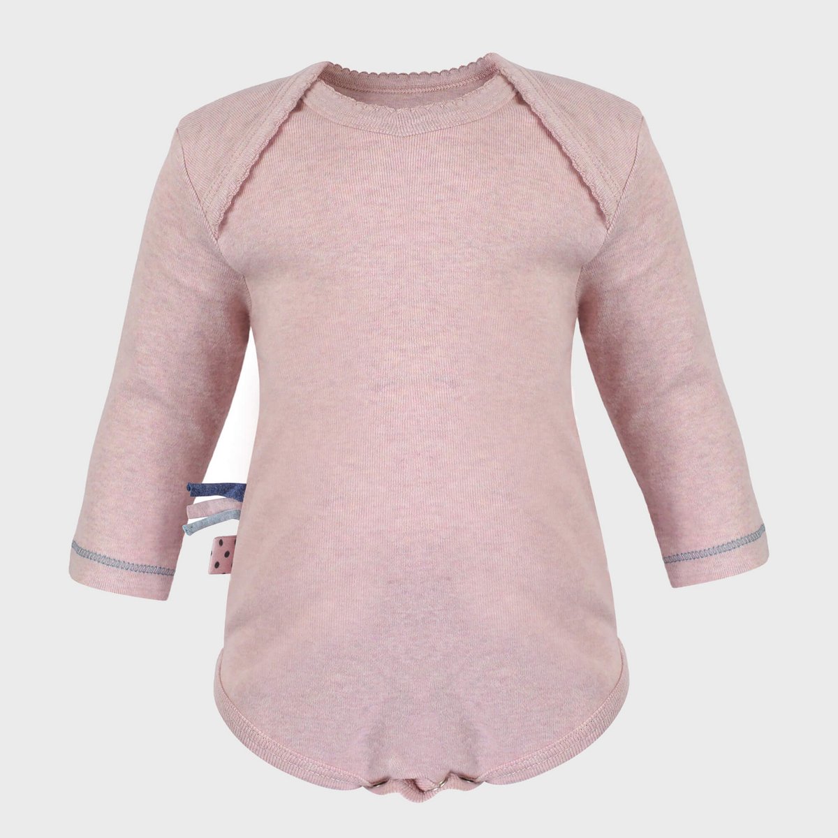 Langarm-Body in Rose – Bio-Baumwolle
