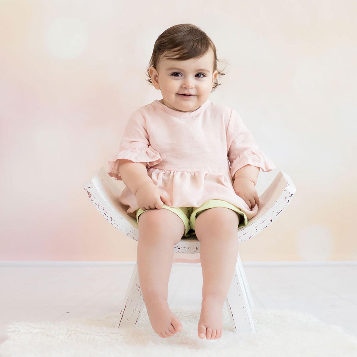 Babybluse „Roséflair“ aus Bio-Baumwolle & Hanf