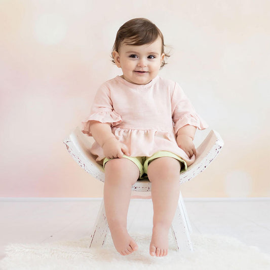 Babybluse „Roséflair“ aus Bio-Baumwolle & Hanf