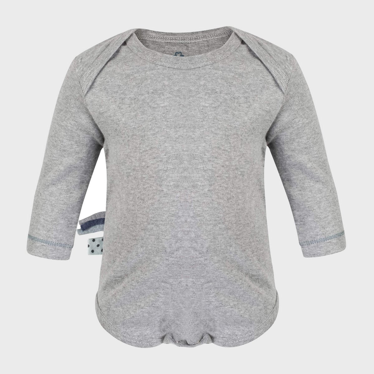 Langarm-Body in Grau – Bio-Baumwolle