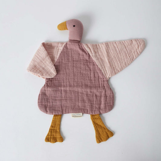 Kuscheltier Gans aus Bio-Musselin – Dusty Rose | OrganicEra