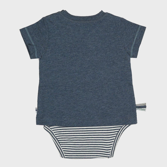 Bio-Baumwollbody mit T-Shirt-Look für Babys
