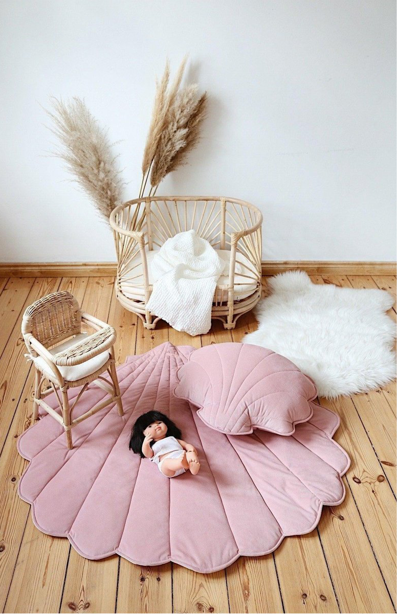 „Soft Pink“ Samt-Shell-Matte