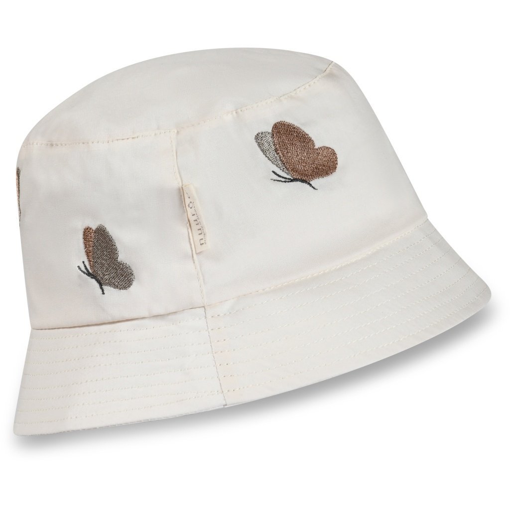 Fischerhut von Nuuroo in Creme mit Schmetterlingsmotiv