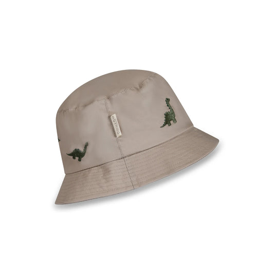 Kinder-Sommerhut in Beige mit Dino-Stickerei