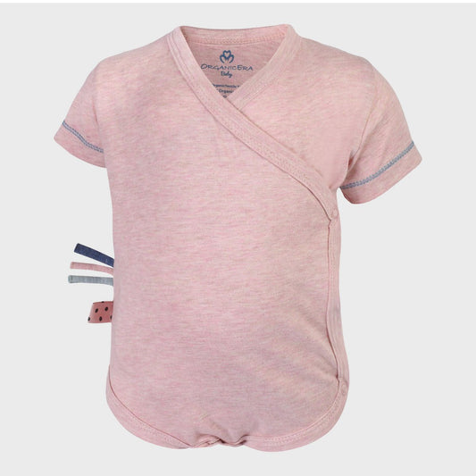 Kurzarmbody von OrganicEra – weicher Single Jersey, rosa Vordernsicht