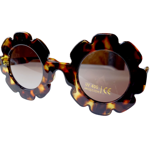 Sonnenbrille für Kinder mit Blumengläsern in Schildpatt-Optik von Happy by Lies mit UV400-Schutz