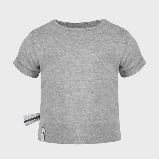 Weiches Bio-T-Shirt für Babys in Melange-Grau – elastisch & bequem