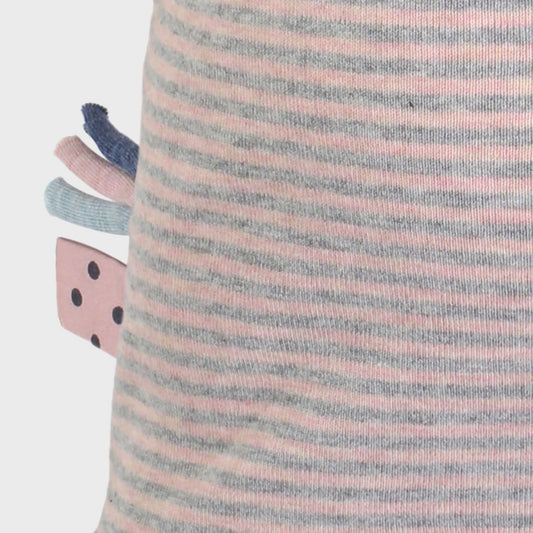 Langarm-Body in rosa-grau-gestreift  – Bio-Baumwolle