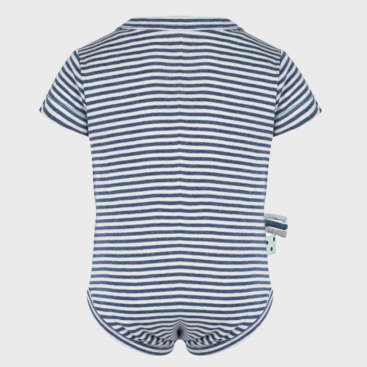 Kurzarmbody „Indigo gestreift“ aus Bio-Rippstoff