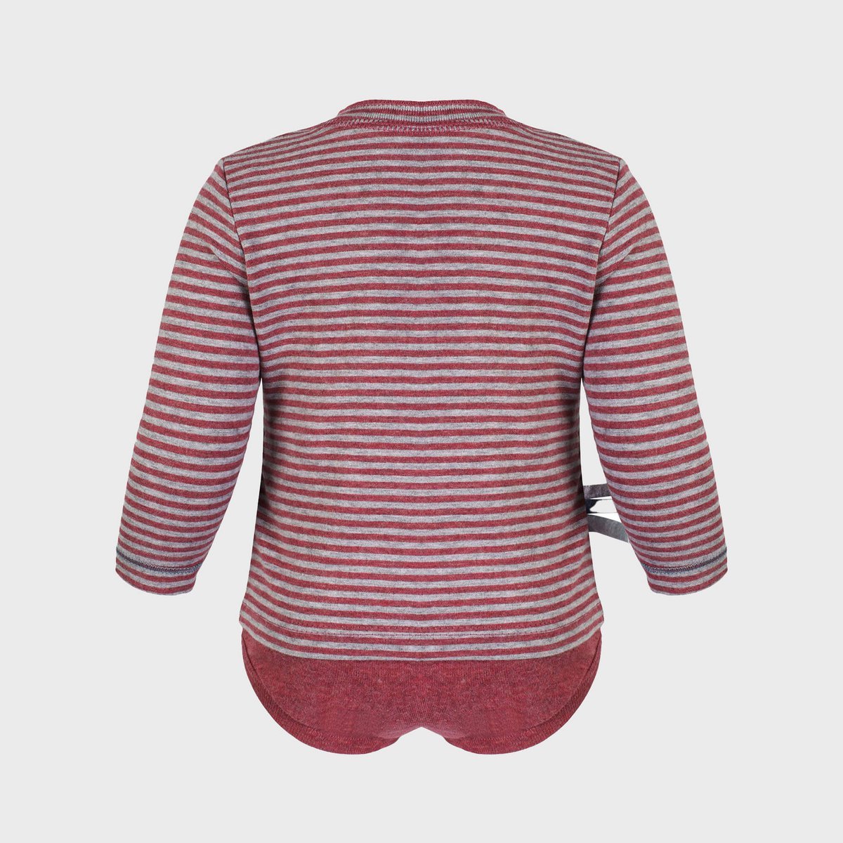 Body „Striped Bordeaux“ mit langen Ärmeln im 2-in-1-Look