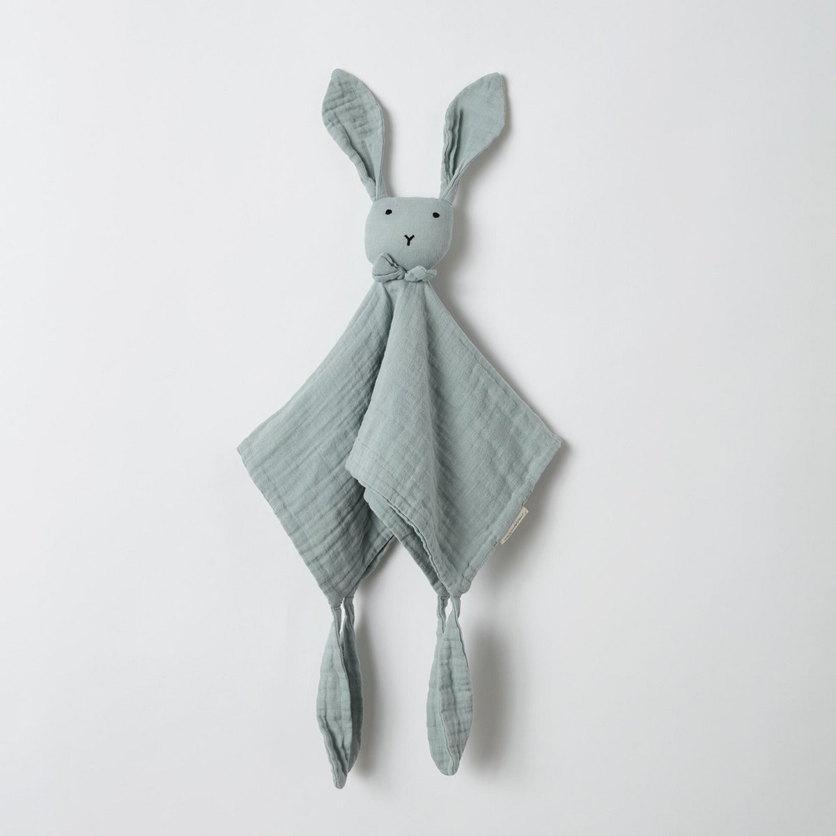 Kuscheltuch Hase aus Bio-Musselin – Aqua