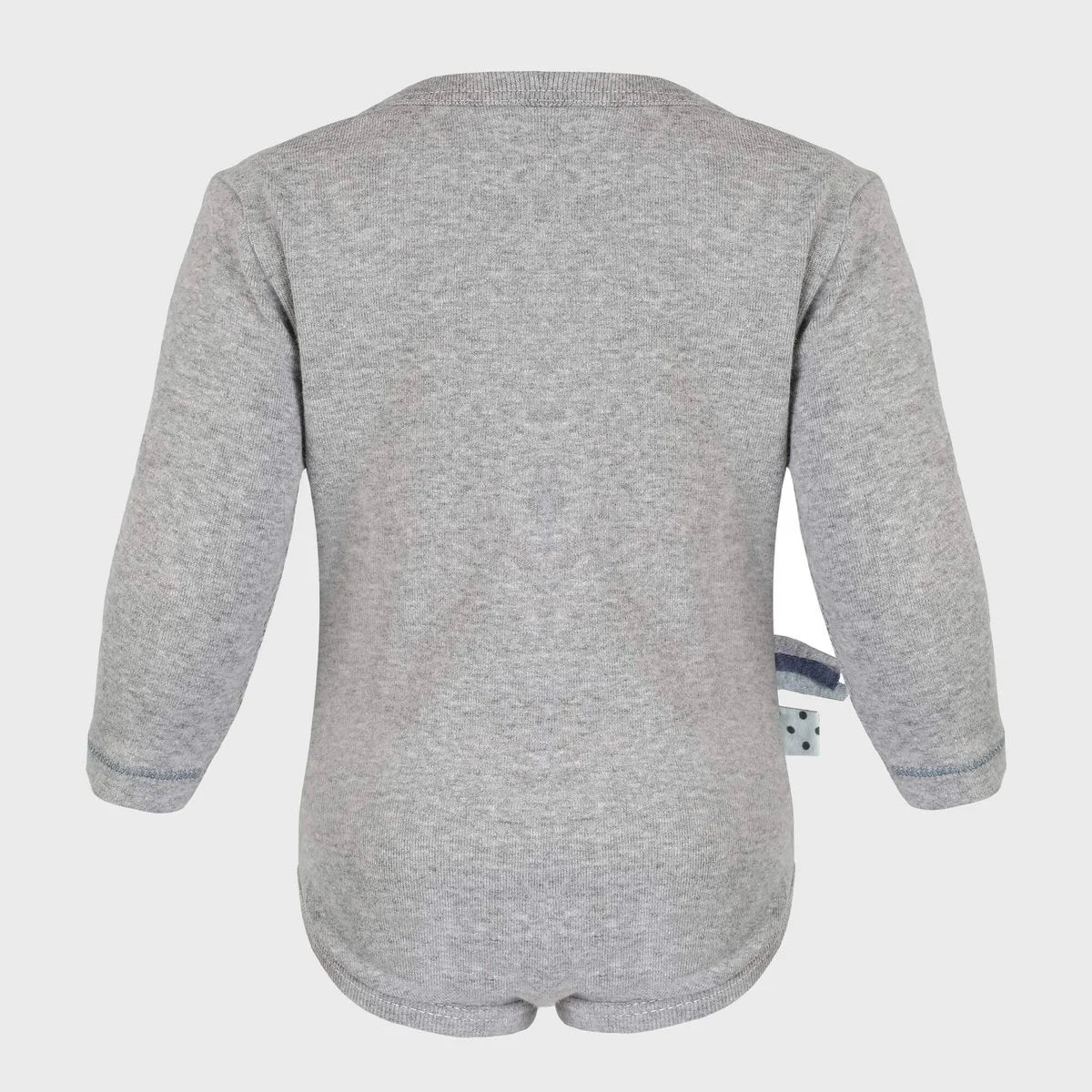 Langarm-Body in Grau – Bio-Baumwolle