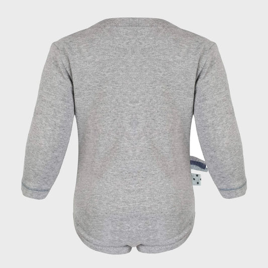 Langarm-Body in Grau – Bio-Baumwolle