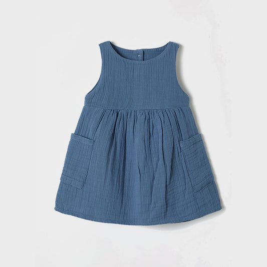 Kleid „Indigo Pocket“ aus Bio-Musselin