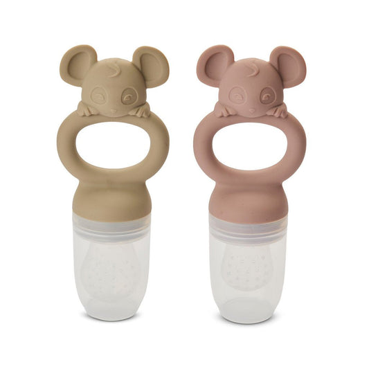 Fruchtschnuller „Mäusefreund“ 2er Pack – Rosa/Beige