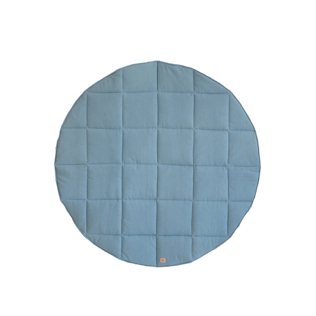 Gesteppte Spielmatte „Dusty Blue“ – Rund & doppelseitig von Moi Mili