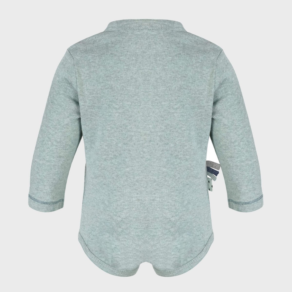 Langarm-Body in Aqua – Bio-Baumwolle