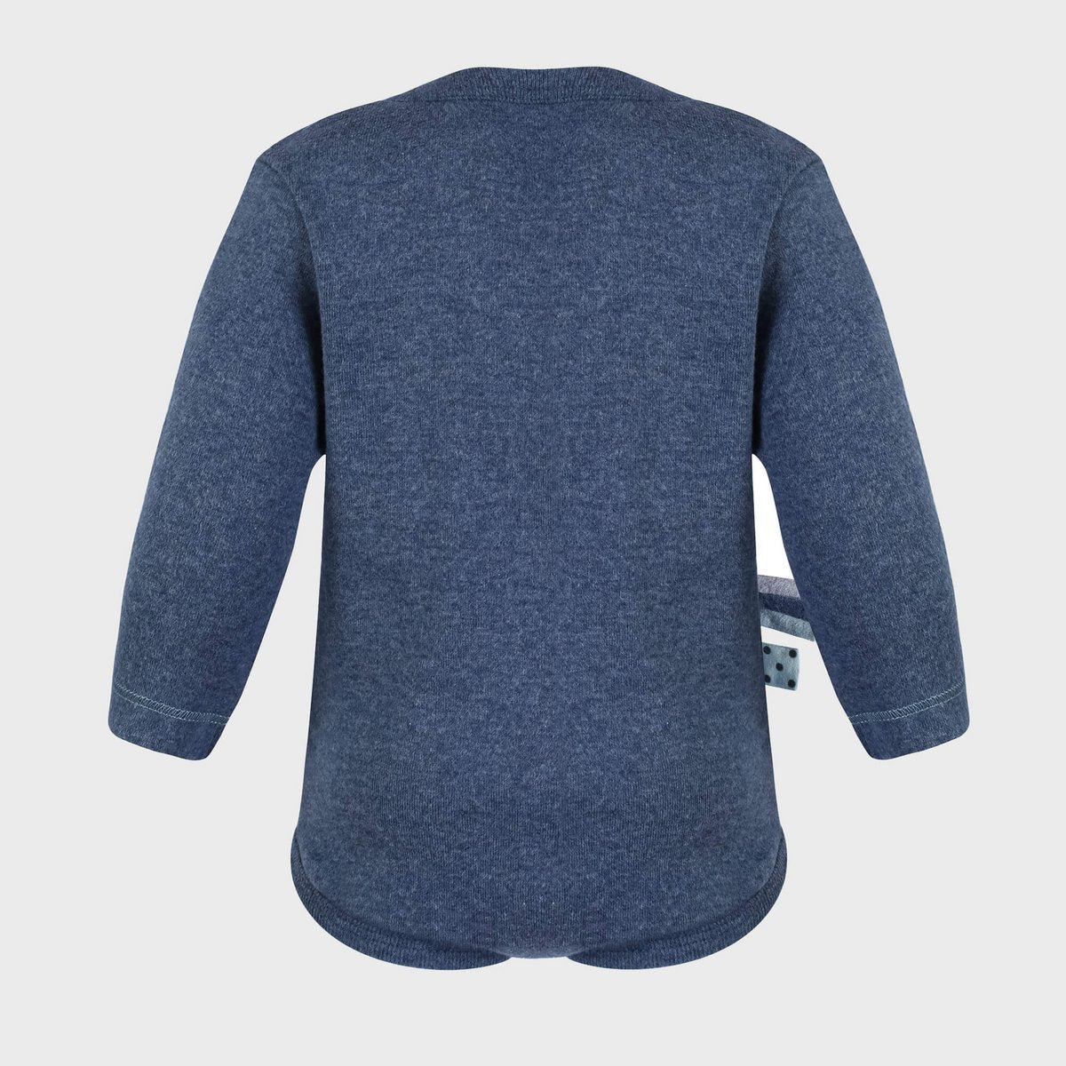 Langarm-Body in Indigo Melange – Bio-Baumwolle