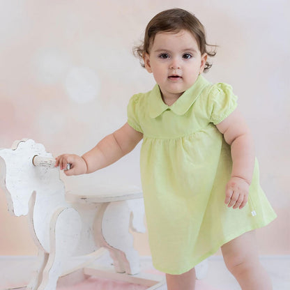 Babykleid „Luna“ aus Bio-Baumwolle & Hanf – Apfelgrün