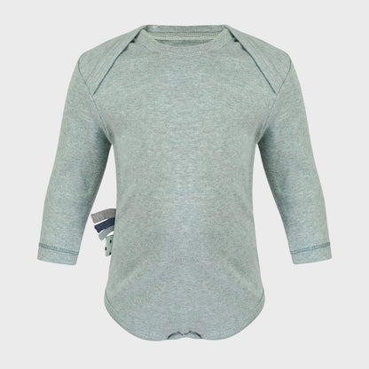 Langarm-Body in Aqua – Bio-Baumwolle