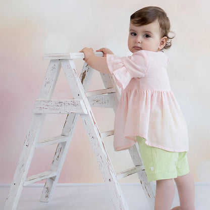 Babybluse „Roséflair“ aus Bio-Baumwolle & Hanf