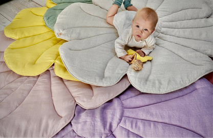 Blumen-Spielmatte „Violett“ – Samt & Baumwolle