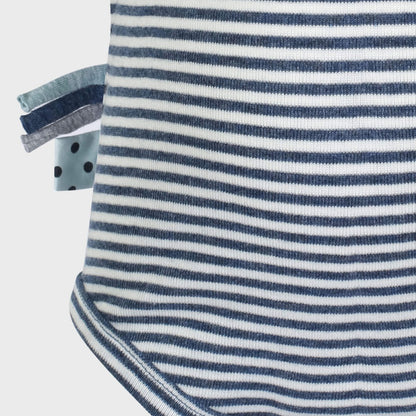 Kurzarmbody „Indigo gestreift“ aus Bio-Rippstoff
