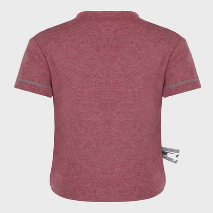 Kinder T-Shirt aus Bio-Baumwolle – Bordeaux, gerippt & weich
