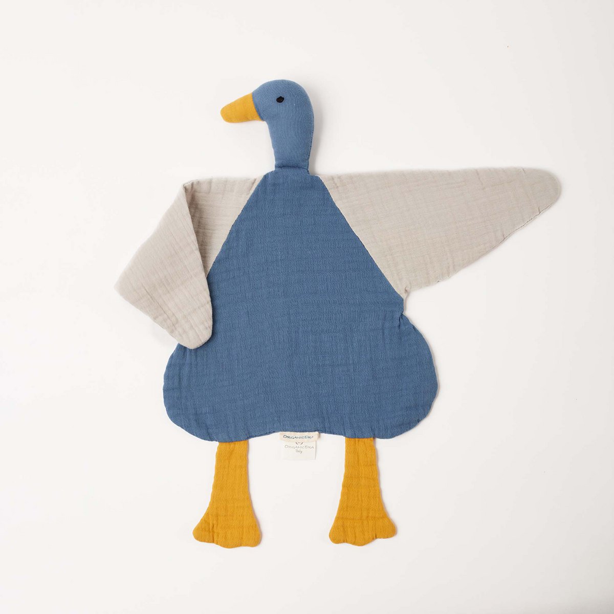 Kuscheltier Gans aus Bio-Musselin – Dusty Blue | OrganicEra