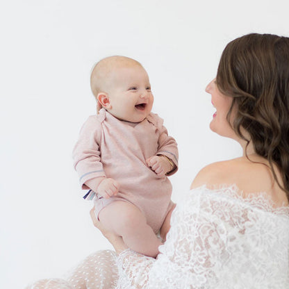 Langarm-Body in Rose – Bio-Baumwolle
