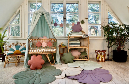 Blumen-Spielmatte „Violett“ – Samt & Baumwolle