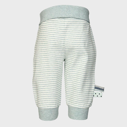 Rückseite Schlupfhose Baby gestreift Aqua Melange – OrganicEra