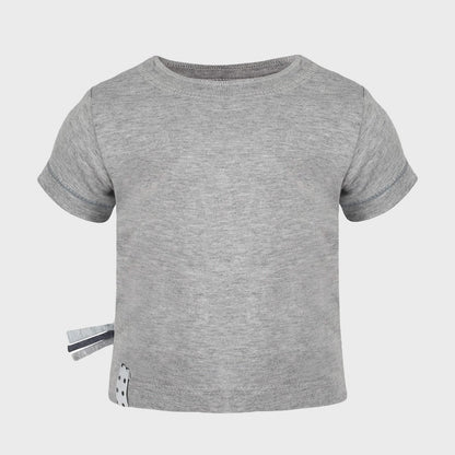 Weiches Bio-T-Shirt für Babys in Melange-Grau – elastisch & bequem
