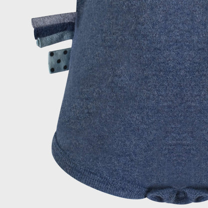Langarm-Body in Indigo Melange – Bio-Baumwolle